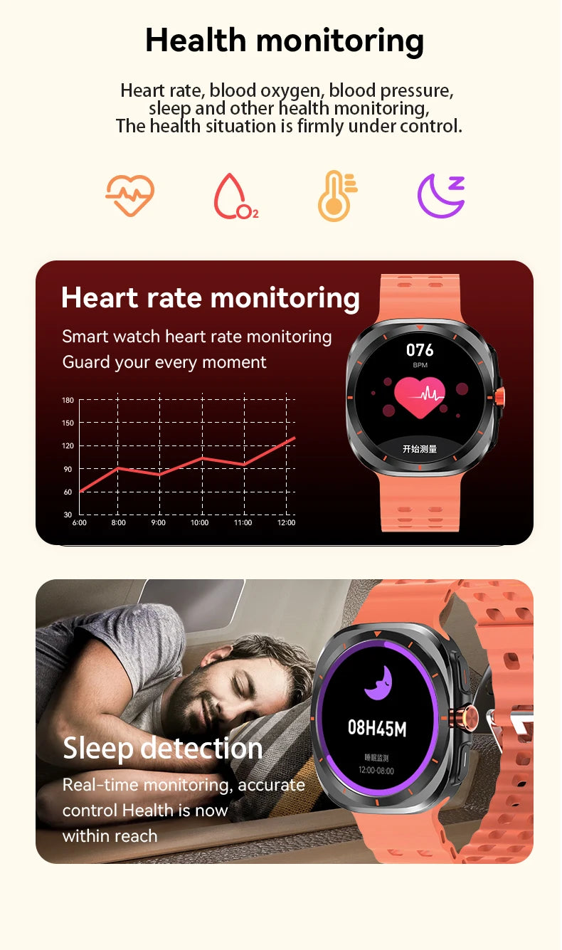 LAXASFIT 2025 New Smartwatch GT7 Ultra 1.52-inch AMOLED HD Display Bluetooth Talking Sports Smartwatch Men Women Watch Gift